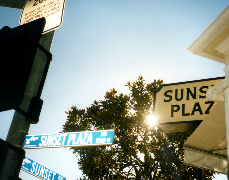 Sunset Plaza street sign