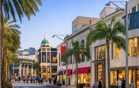 Golden Triangle Beverly Hills neighborhoods map area with Rodeo Drive and shops